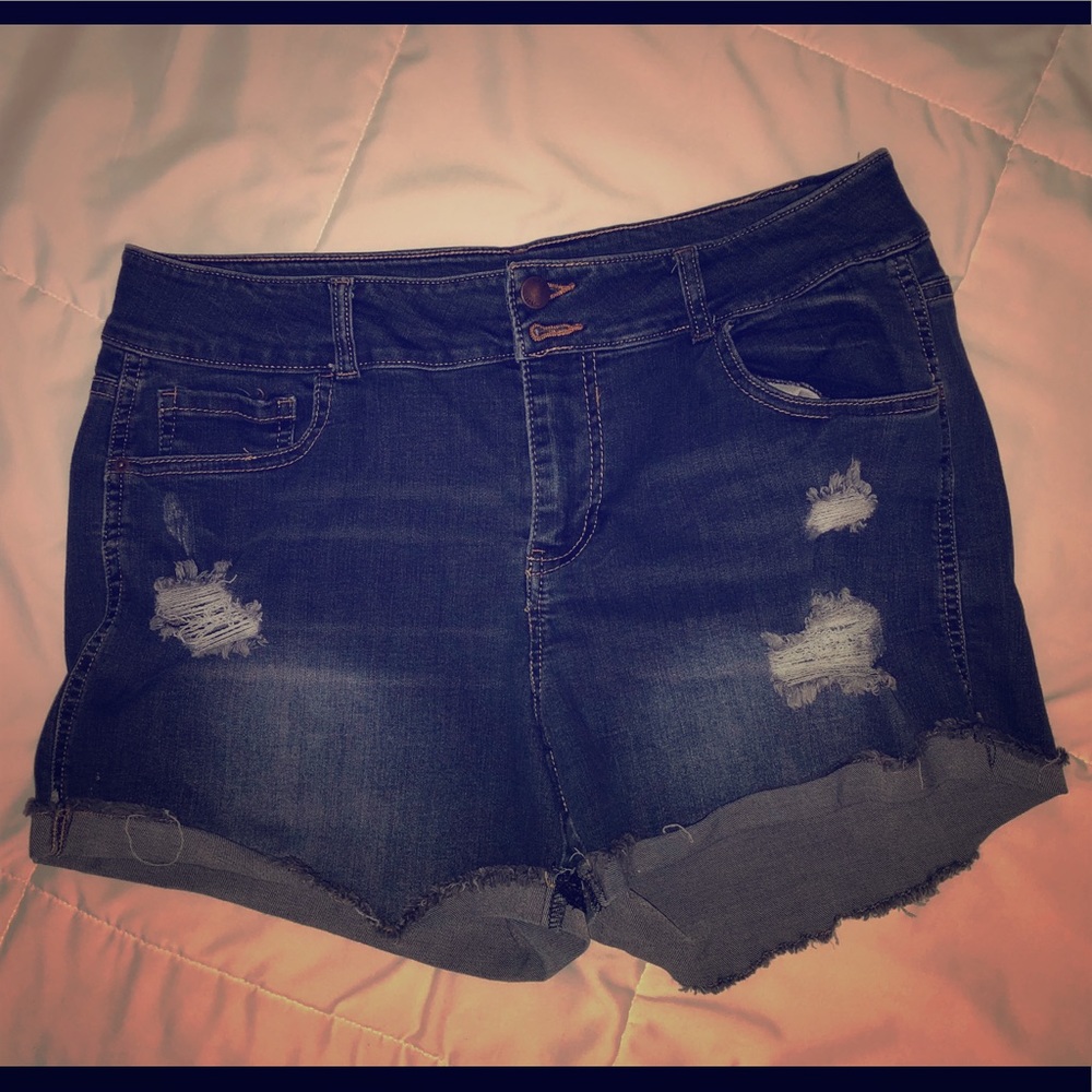 Distressed Denim Shorts